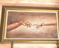 Acrylic Painting Creation of Adam Interpretation