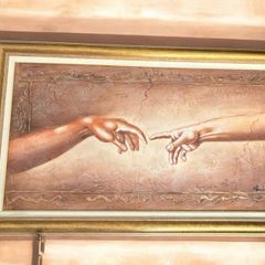 Acrylic Painting Creation of Adam Interpretation