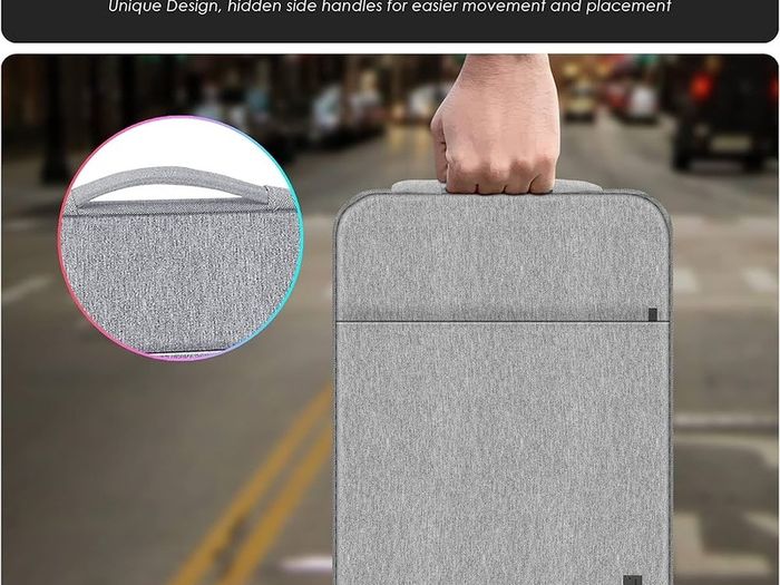 NEW SALE | 14-15.6 inch Shock Resistant Laptop Sleeve Case Briefcase Bag [Accessory Pocket] Compatible for Laptop Waterproof Case Cover for MacBook Pro/Surface Book/XPS 15 /Chromebook/HP/Lenovo Grey