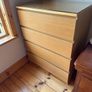 Malm four drawer dresser with glass top Image 2