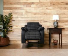 Single Recliner Chair Leather, Black - Brand new