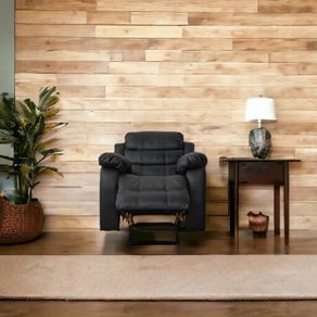 Single Recliner Chair Leather, Black - Brand new