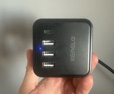 Cube Extension Lead with USB Ports-Black