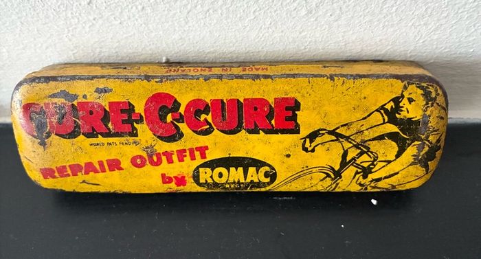 Vintage Romac Cure-C-Cure Bicycle Repair Tin