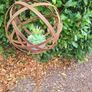 Corten steel garden sphere on a stem Image 9