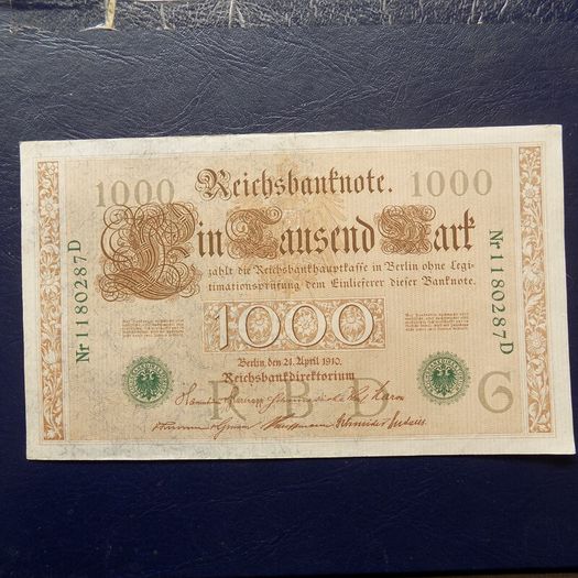 Germany 1910.Scarce "Green Seal",1000 banknote.EF condition.
