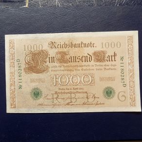 Germany 1910.Scarce "Green Seal",1000 banknote.EF condition.