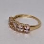 Yellow Gold Pink Morganite 5 Stone Ring Image 7