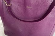 Fabulous Furla Leather Designer Bag in the Colour Aubergine