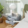 Set of Two Elegant Bedside Tables - Grey/Gold-Tone Image 3