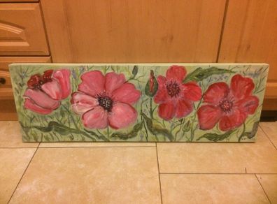 Oil painting on canvas poppies free postage