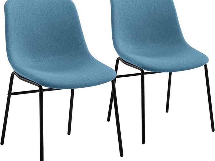 Dining Chair Set of 2pcs with Solid Iron Legs, Desk Chairs with Soft Seat Cushion, Suit for Living Room & Bedroom, Gray (FREE POSTAGE)