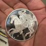 2.3oz RARE Modern medal 1976 HORSEMAN Greek 440 BC Greatest Masterpieces 65g 925 Silver art bar round C1896 Image 2