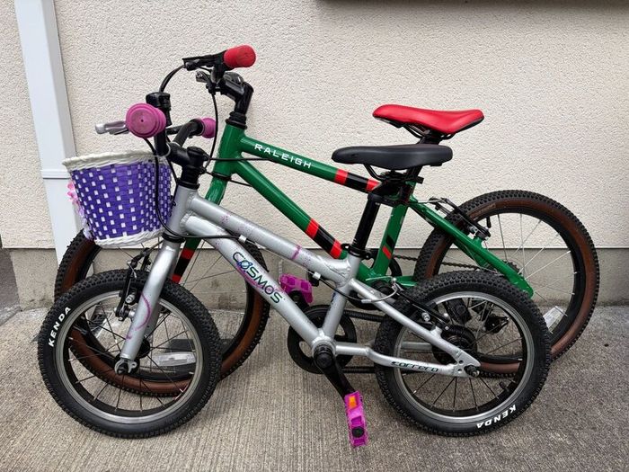 2 Kids Bikes: Raleigh Pop 18 & Carrera Cosmos 14"