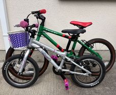 2 Kids Bikes: Raleigh Pop 18 & Carrera Cosmos 14"