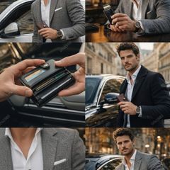 Mens Wallet Credit Card Holder, Smart Pop Up RFID Wallet