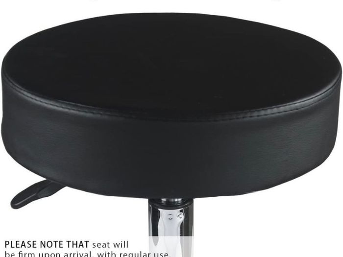 Black Adjustable Rolling Cushion Tattoo Massage Hydraulic Salon Stool,5 Wheels (FREE POSTAGE)
