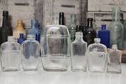 419 - Set of 6 Vintage Flat Collectible Decorative Bottles