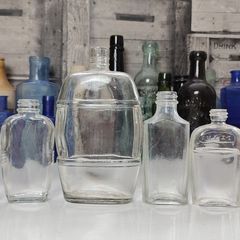 419 - Set of 6 Vintage Flat Collectible Decorative Bottles