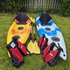 Kayaks - sit on Kayak for 1 person, 2 available, include 2 paddles & 3 Helley Hanson Life Jackets ( Size Large, Extra Small & Xx small)