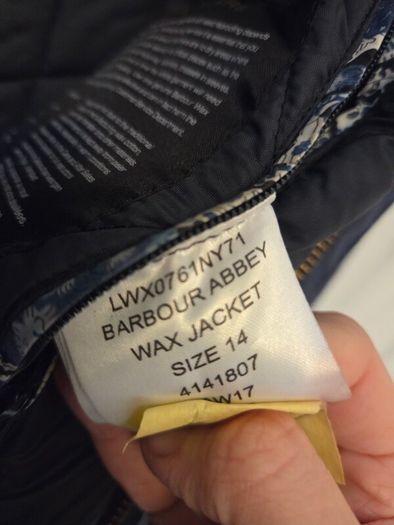 Barbour Abbey Wax Jacket Size 14