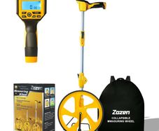 Measuring Wheel Digital Display, Imperial & Metric, High Precision | 3-Section Foldable, Backlit Display, Measure Wheel Roller Up to 9,999.99Ft/9,999.99M, Kickstand, Include Portable Backpack