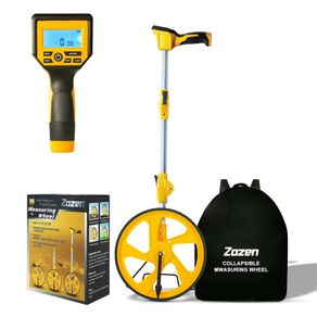 Measuring Wheel Digital Display, Imperial & Metric, High Precision | 3-Section Foldable, Backlit Display, Measure Wheel Roller Up to 9,999.99Ft/9,999.99M, Kickstand, Include Portable Backpack