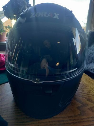 New Never Used Helmet With Gloves And Neck Wind Block Scarf.