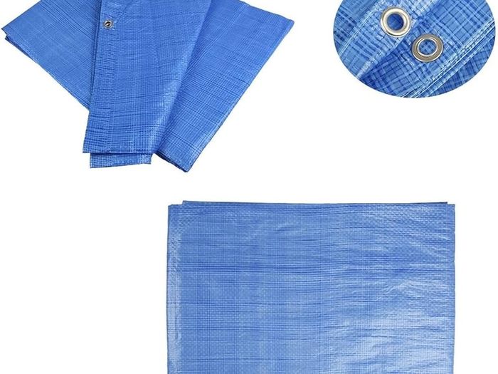 3 x 4 m Blue Tarpaulin Waterproof Furniture Caravan Cover Sheet Multipurpose