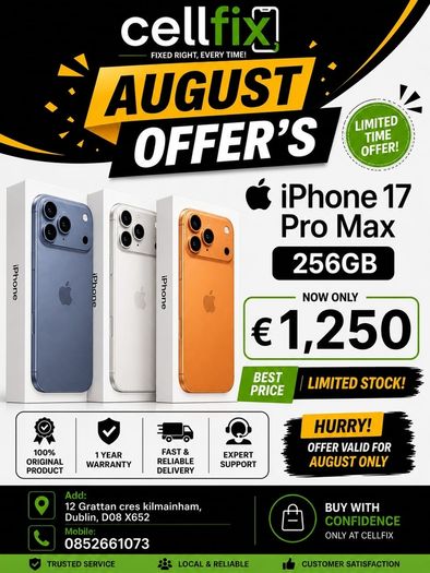 Iphone 17 Pro Max 256gb Brand New Sealed Pack Unlock Sim Free