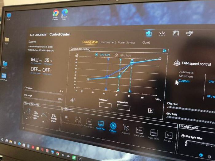Gaming Laptop Clevo Erazer i5 12450H 8/12 RTX4050 6GB 75W 16GB DDR4 3200Mhz 512GB Nvme Pcie 4.0 17.3" FHD 144hz Ips 300nits Win11 RGB Cooler Mouse