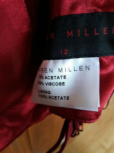 Wine fringed bustier Karen Millen size 12 NEW