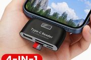 4-in-1 OTG Card Reader, Multi-Function High-Speed Video and Photo Transfer SDTF Card Reader Writer Adapter,