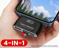 4-in-1 OTG Card Reader, Multi-Function High-Speed Video and Photo Transfer SDTF Card Reader Writer Adapter,