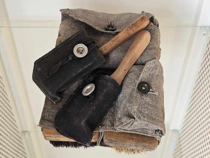 Vintage 1950s  Swiss Army uniform and boot cleaning, grooming, and repair kit Collectable Militaria