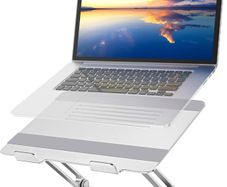 Laptop Stand, Multi-Angle Laptop Riser with Heat-Vent, Adjustable Notebook Stand Compatible for Laptop (11-15 inches) including MacBook Pro/Air, Lenovo, Samsung-Silve