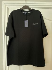 Black Slim Fit Textured Crew Neck T-Shirt River Island