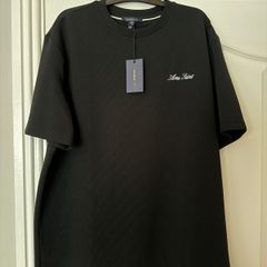 Black Slim Fit Textured Crew Neck T-Shirt River Island