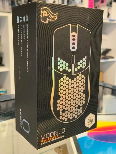 Glorious Gaming Model D Wireless Gaming Mouse - 69g Superlight, Lag Free 2.4Ghz Wireless, RGB, BAMF Sensor, Ergonomic, 6 Buttons - White | Lag free connectivity, advanced BAMF sensor, long battery life, PTFE sliders, beehive format, vivid lighting (Used)
