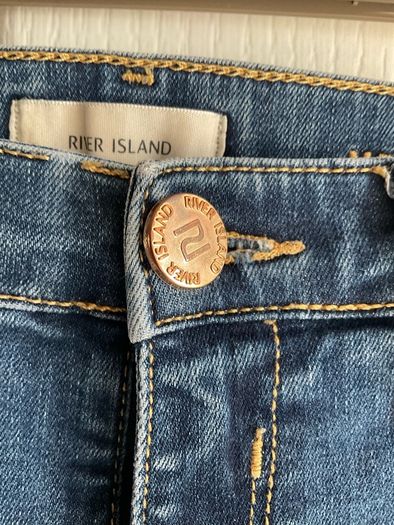 River Island 'Molly' Mid-Rise Skinny Jeans (Blue Denim)
