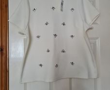 Cream Jewel Top - Size X-Large