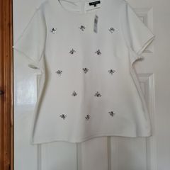 Cream Jewel Top - Size X-Large
