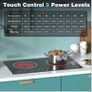 Double Ceramic Hob, Double Electric Hob Portable 30cm with 4-Hour Timer, 9 Power up to 2800W, Safety Lock, for All Type Pot Image 3