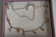 Pandora sterling silver/ yellow gold loved necklace with heart   ajustable size perfect condition fully hallmarked(no box)