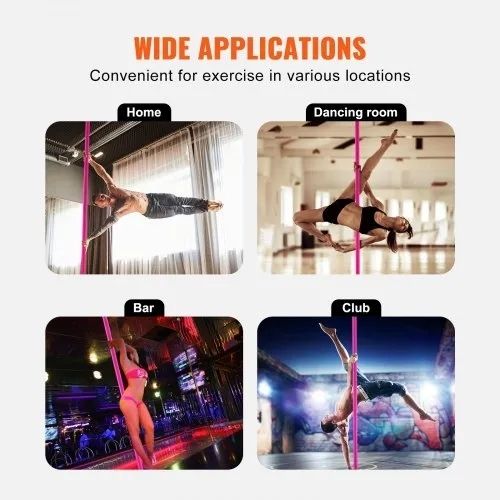 Dancing Pole, Spinning Static Dancing Pole Kit, Portable Removable Pole, 40mm Heavy-Duty Stainless Steel Pole