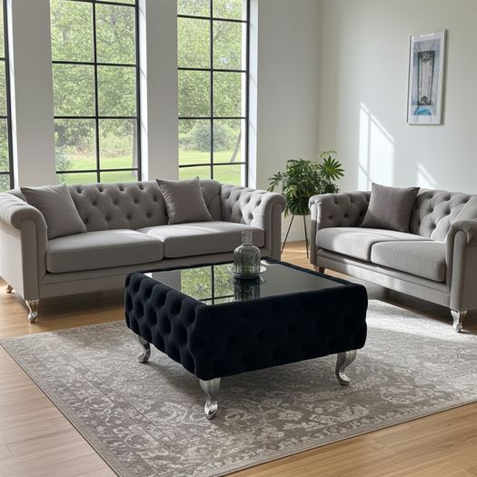 Chester Lux Velvet Coffee Table 63x63 Dublin