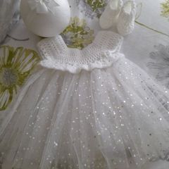 Handmade christening set size 6-12 months