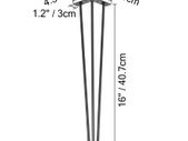 4Pcs Metal Table Legs 16 Inch 3-Rod Hairpin Furniture Legs DIY Home Bench Dining Desk End Coffee Table Feet Accessories
