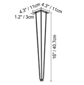 4Pcs Metal Table Legs 16 Inch 3-Rod Hairpin Furniture Legs DIY Home Bench Dining Desk End Coffee Table Feet Accessories
