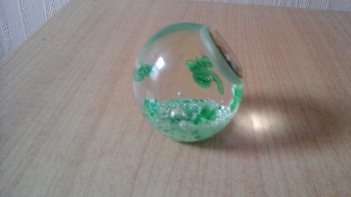 Vintage Blarney Art Glass Paperweight Clock.